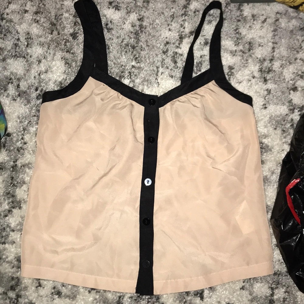 Black and nude tank top